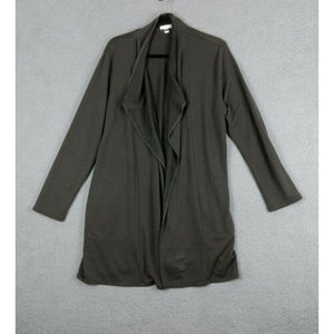 Pure J Jill Size L Womens Open Front Duster Cardigan Knit Sweater Lux Tencel